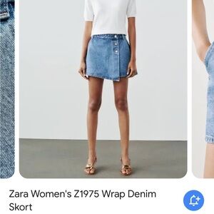 Zara Women's Z1975 Wrap Denim Skort